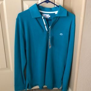 Southern Tide New 100% Pique Cotton Teal Color.